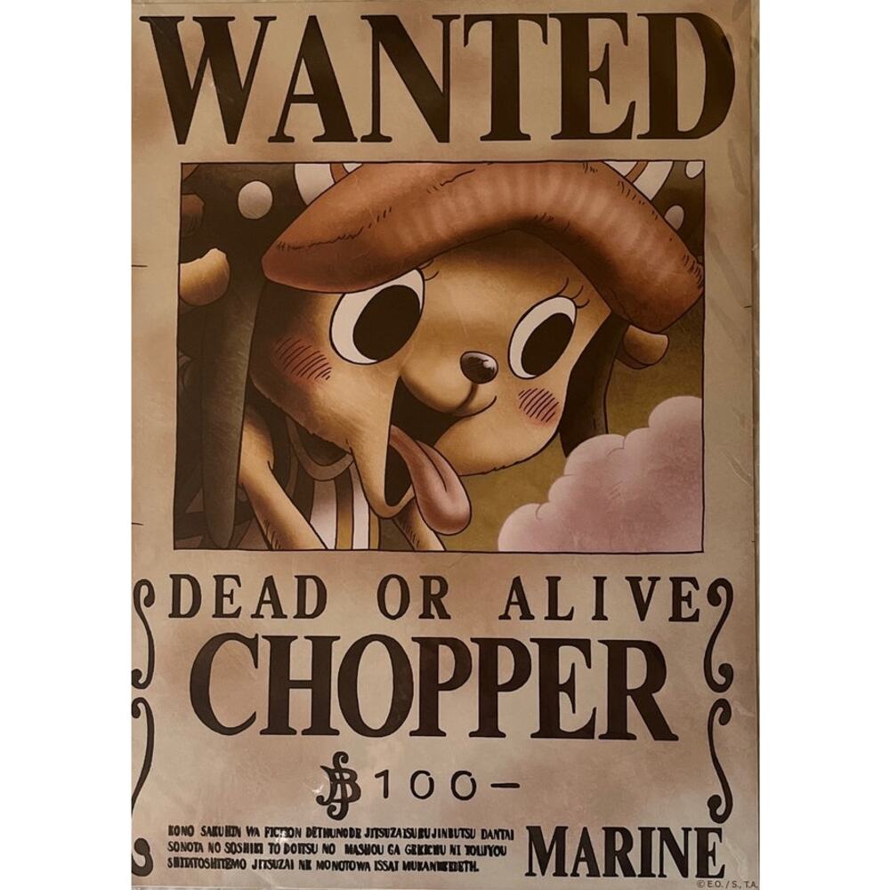 One Piece Wallcovering Poster WANTED Dead or Alive CHOPPER - Made in Japan